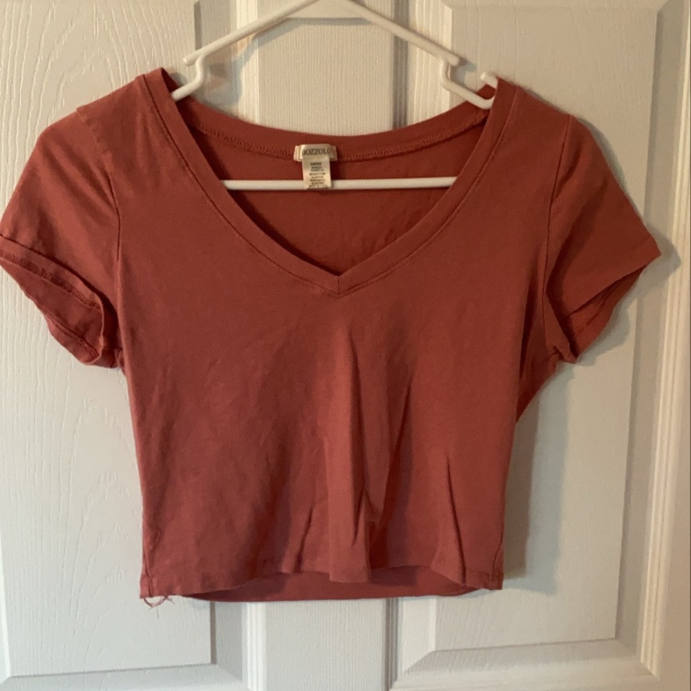 Pink crop top. Size large. Never been worn.